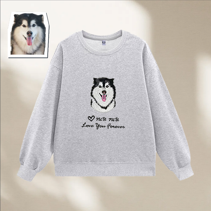 Custom Pet Hand-Embroidered Soft Standard Fabric Crewneck Sweatshirt – Wear Your Bond