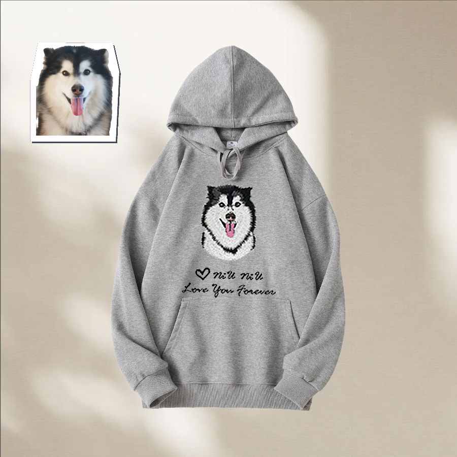 Custom Pet Hand-Embroidered 100% Premium Cotton Hoodie – Wear Your Bond
