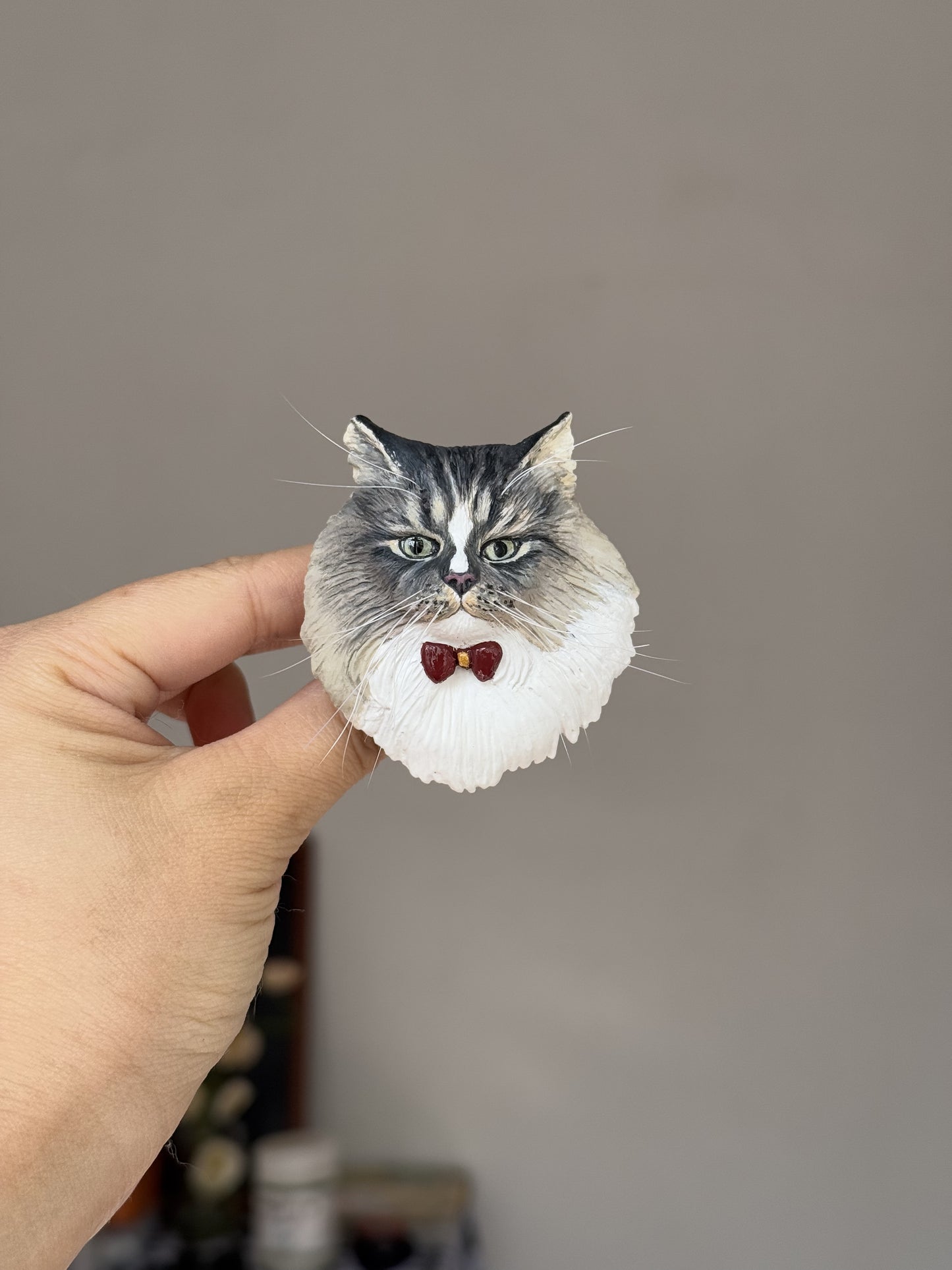 Handcrafted Pet Portrait Sculpture – Custom 3D Keepsake or Semi-Relief Fridge Magnet (Premium Stone Clay Art)