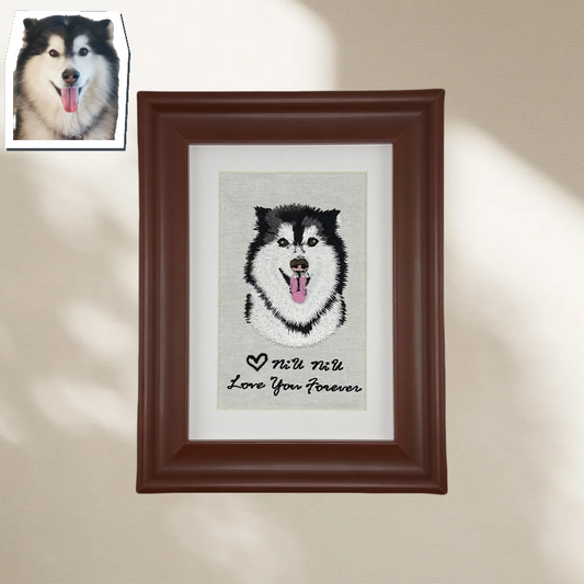 Custom Pet Hand-Embroidery Portraits – Frame Your Love