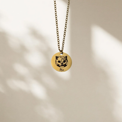 Personalized Pet Memorial Necklace – Engravable Stainless Steel Pet ID Tag (Bath & Swim Safe)