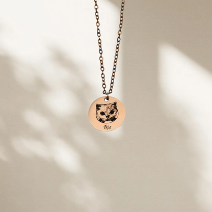 Personalized Pet Memorial Necklace – Engravable Stainless Steel Pet ID Tag (Bath & Swim Safe)