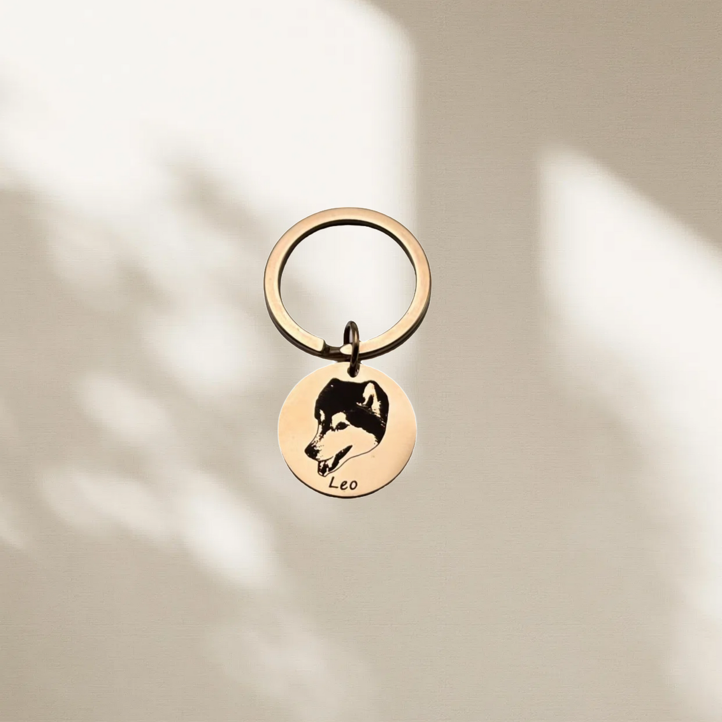 Personalized Pet Photo Keychain – Custom Engraved Stainless Steel with Name & Portrait (Waterproof Keepsake)