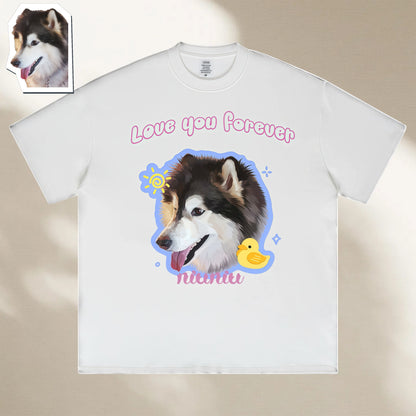 Paw-sonalized Pet Portrait Apparel – Custom Hand-Painted T-shirt (Hypoallergenic & Washable)