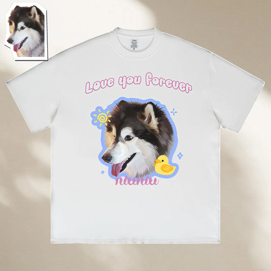 Paw-sonalized Pet Portrait Apparel – Custom Hand-Painted T-shirt (Hypoallergenic & Washable)