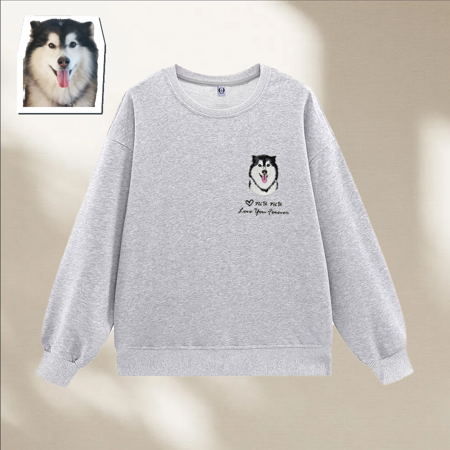 Custom Pet Hand-Embroidered Soft Standard Fabric Crewneck Sweatshirt – Wear Your Bond