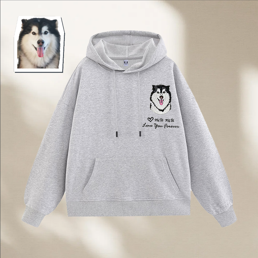 Custom Pet Hand-Embroidered Durable Twill Fabric Hoodie – Wear Your Bond