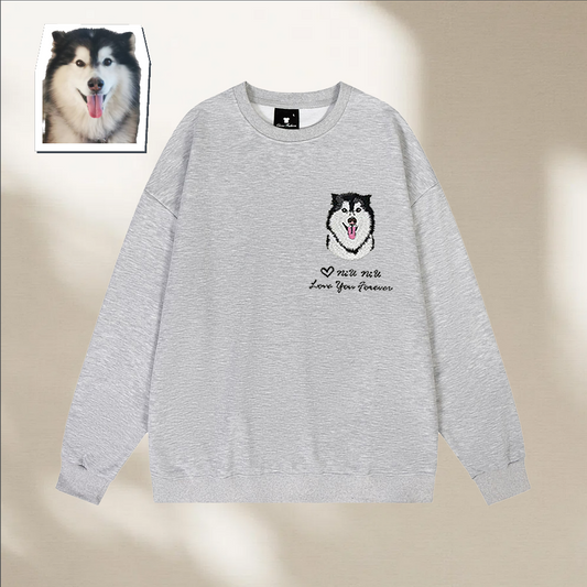 Custom Pet Hand-Embroidered Durable Twill Fabric Crewneck Sweatshirt – Wear Your Bond