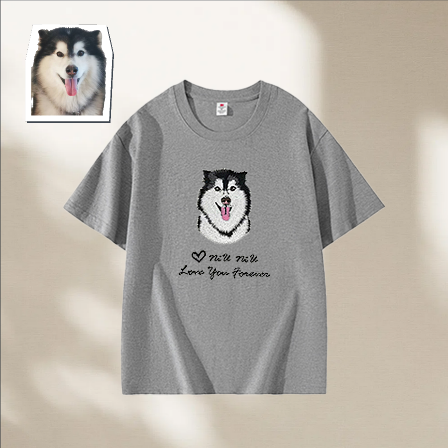 Custom Pet Hand-Embroidered Shirt 100% Premium Cotton – Wear Your Bond