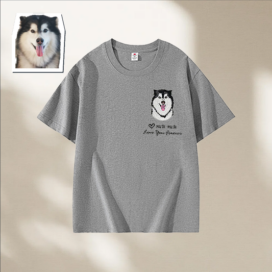 Custom Pet Hand-Embroidered Shirt 100% Premium Cotton – Wear Your Bond