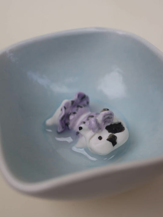 Handmade French Bulldog Ceramic Sculpture – Custom Color Pet Keepsake or Playful Decor (Food-Safe Custom Glazes)
