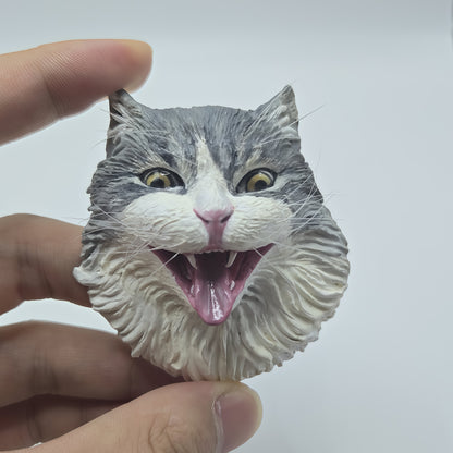 Handcrafted Pet Portrait Sculpture – Custom 3D Keepsake or Semi-Relief Fridge Magnet (Premium Stone Clay Art)