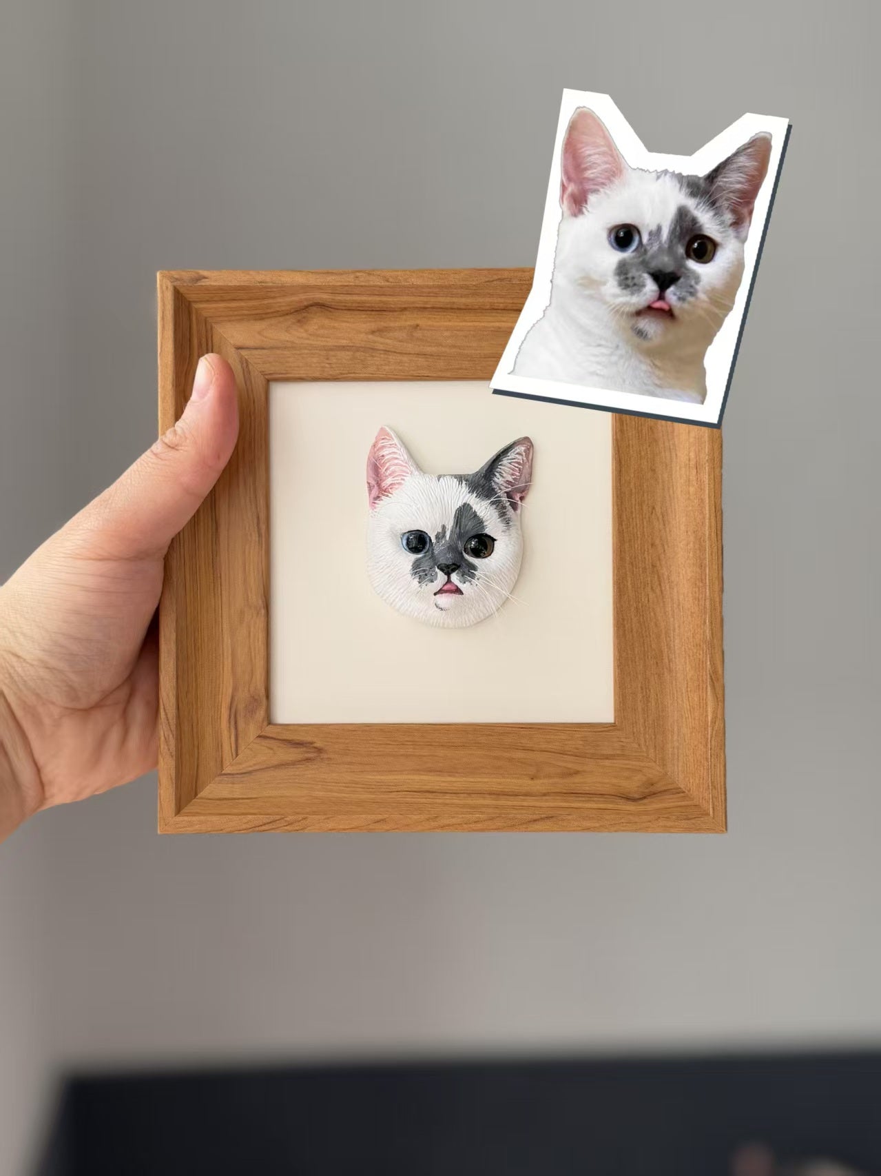 Handcrafted Pet Portrait Sculpture – Custom 3D Keepsake or Semi-Relief Fridge Magnet (Premium Stone Clay Art)