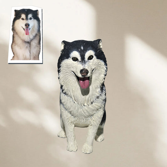 Handcrafted Pet Portrait Sculpture – Custom 3D Keepsake or Semi-Relief Fridge Magnet (Premium Stone Clay Art)