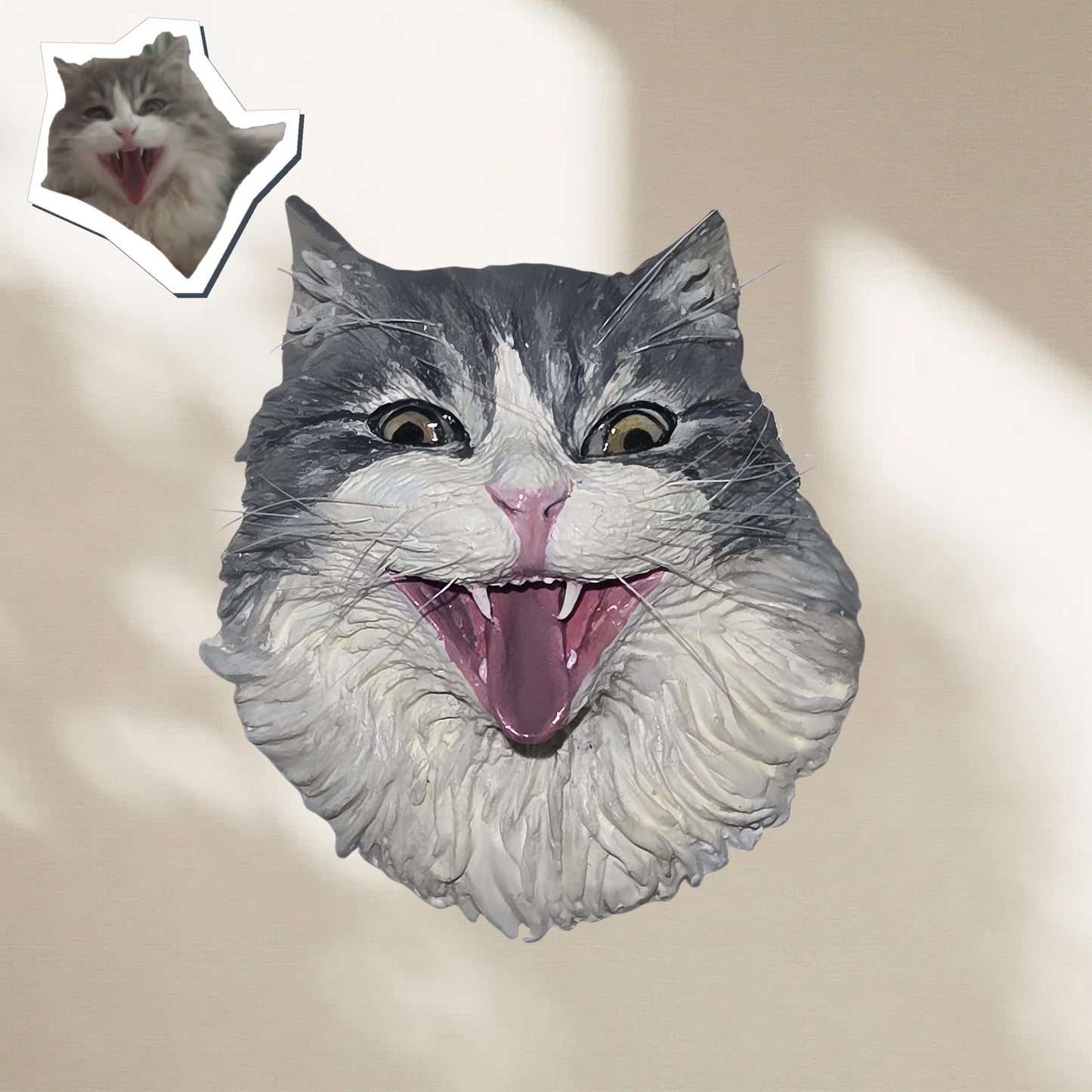 Handcrafted Pet Portrait Sculpture – Custom 3D Keepsake or Semi-Relief Fridge Magnet (Premium Stone Clay Art)
