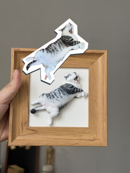 Handcrafted Pet Portrait Sculpture – Custom 3D Keepsake or Semi-Relief Fridge Magnet (Premium Stone Clay Art)