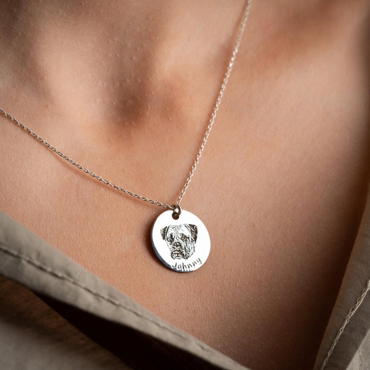 Personalized Pet Memorial Necklace – Engravable Stainless Steel Pet ID Tag (Bath & Swim Safe)