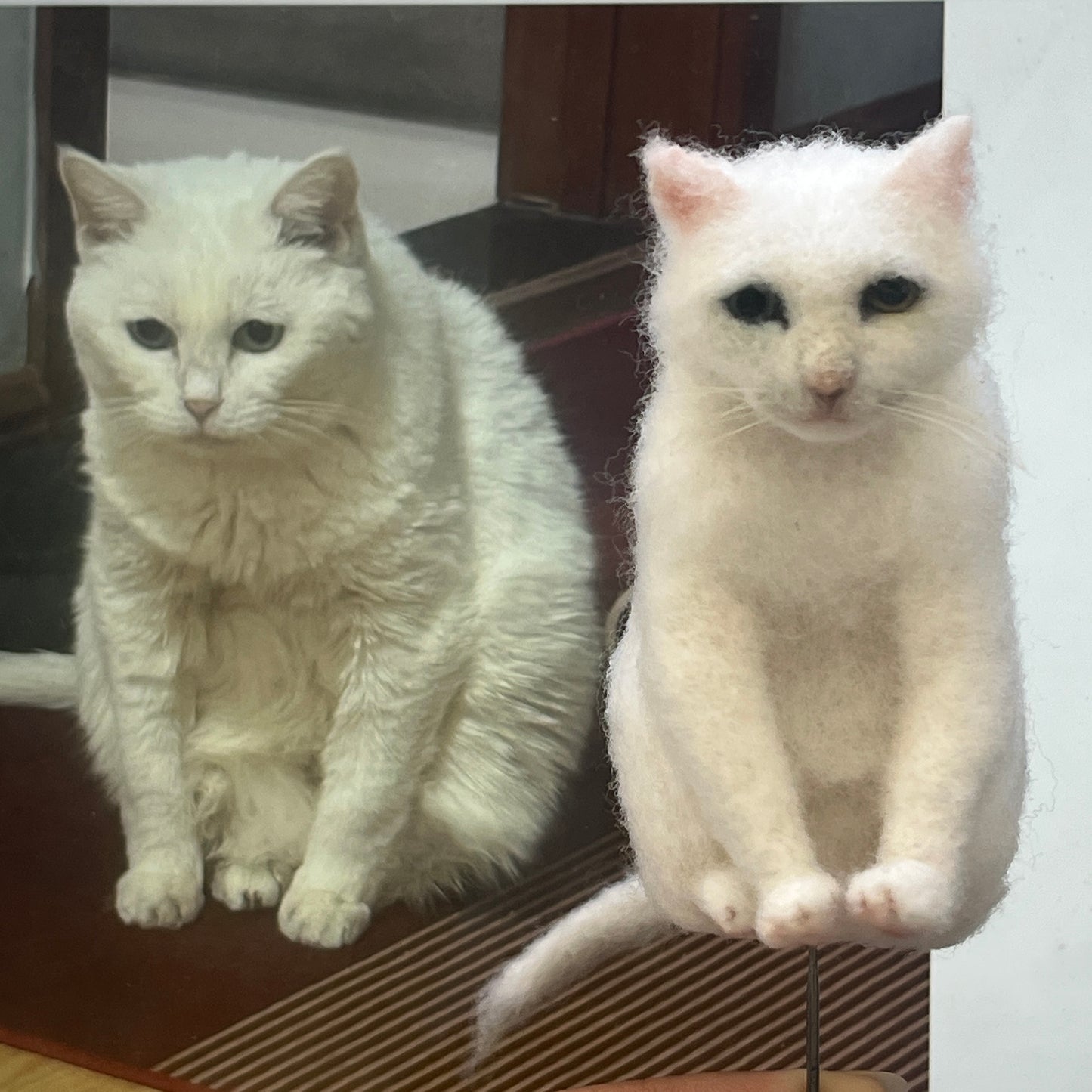 Handmade Pet Wool Felt Sculpture – Custom Needle-Felted Keepsake (High-quality knitting art)