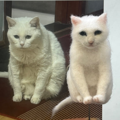 Handmade Pet Wool Felt Sculpture – Custom Needle-Felted Keepsake (High-quality knitting art)